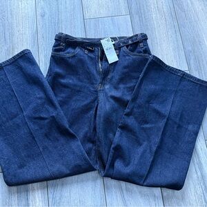 Mango Dark Wash Wide Leg Jeans